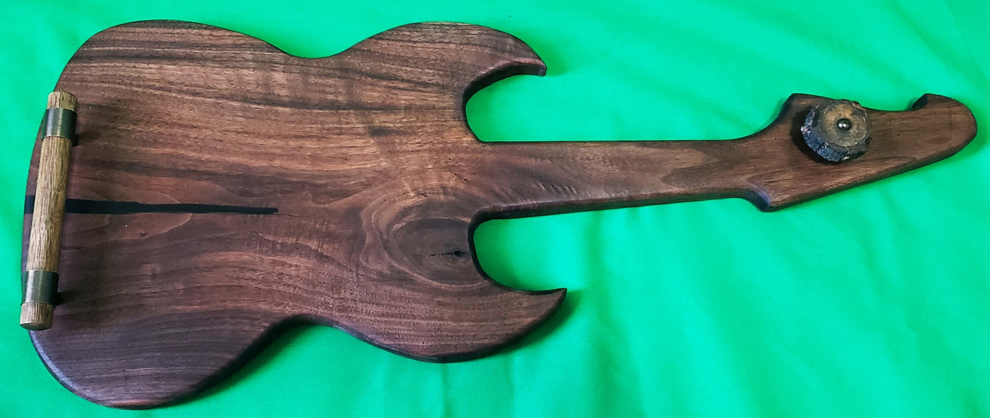 Guitar Shaped Charcuterie Board w Novelty Handles