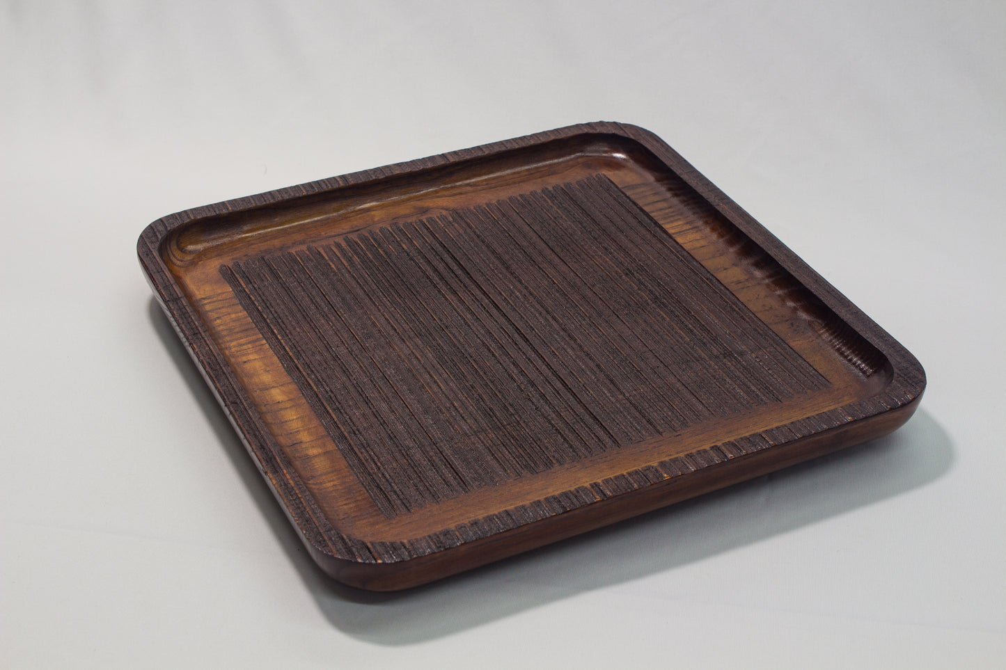 Japanese-style solid wood dinner plate