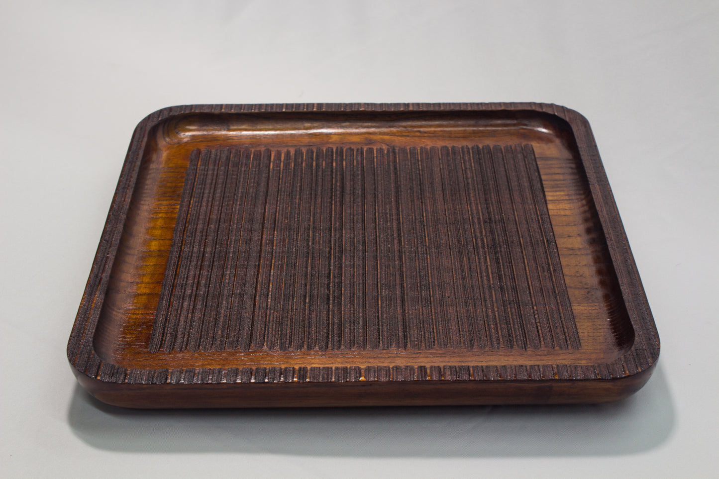 Japanese-style solid wood dinner plate
