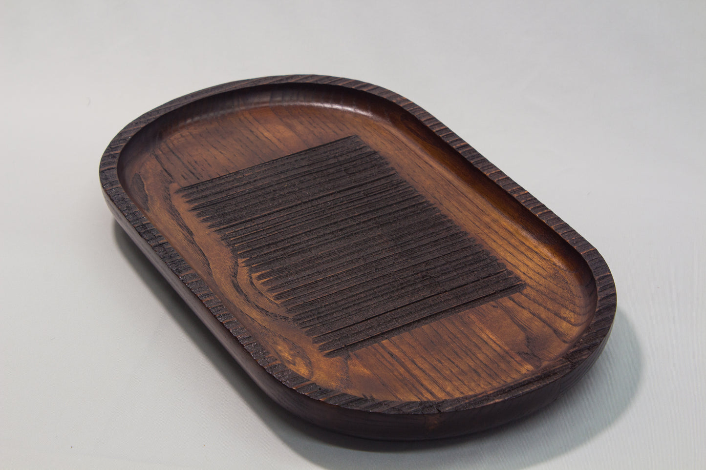 Japanese-style solid wood dinner plate